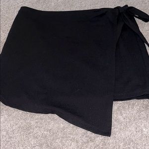 Leith asymmetrical black tie up skirt